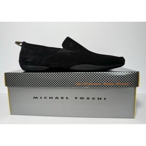 NEW Michael Toschi Onda Driving Shoes Black Suede Leather #8350 Sz 13‎ Box Italy